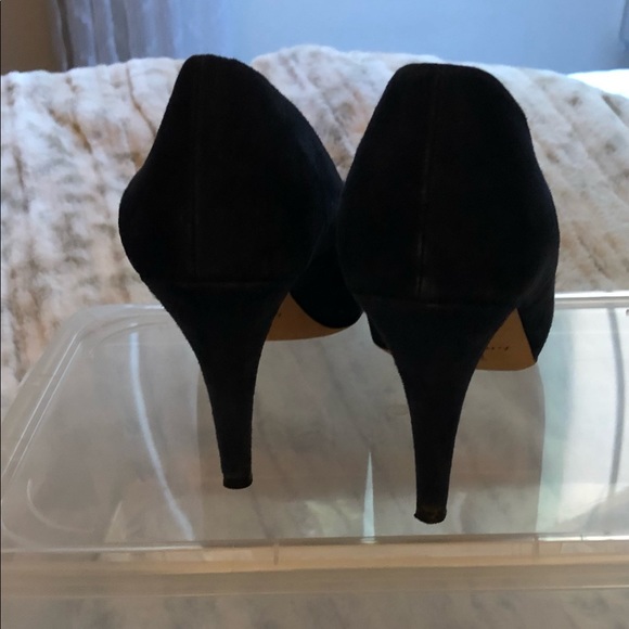 Bettye Muller Navy Suede Heels - Picture 7 of 7